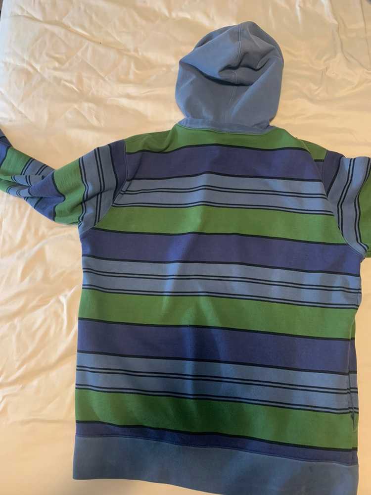 Rare Black Supreme stripe text hoodie, Size: M, Flaw