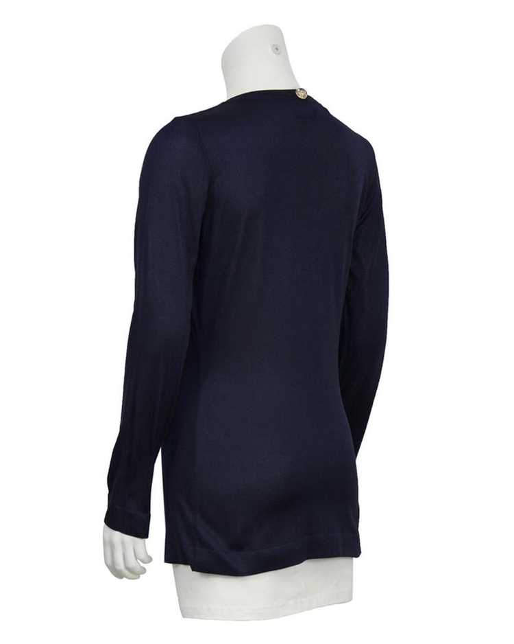 Chanel Navy Classic Long Sleeve Top - image 3