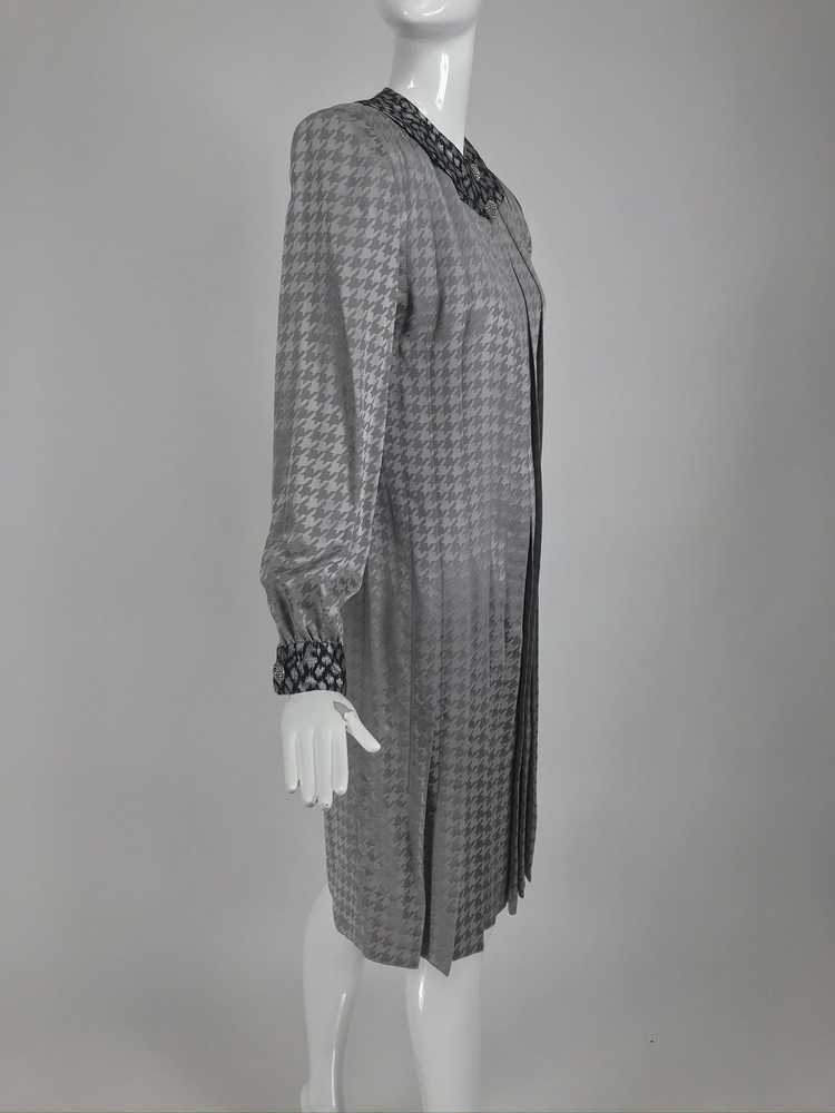 Vintage James Galanos Couture Pleated Print Dress… - image 6
