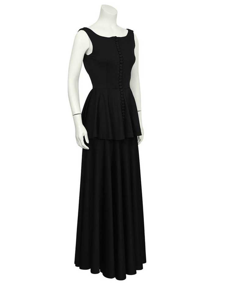 Jean Varon Black Jersey Gown With Peplum - image 1