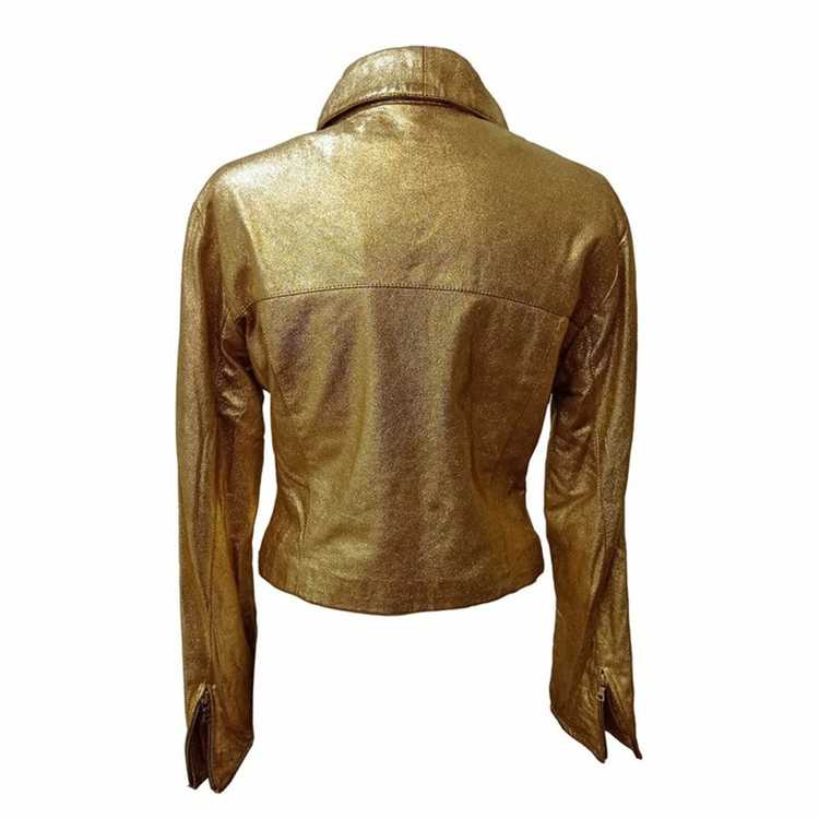 Blumarine Jacket/Coat Leather in Gold - image 2