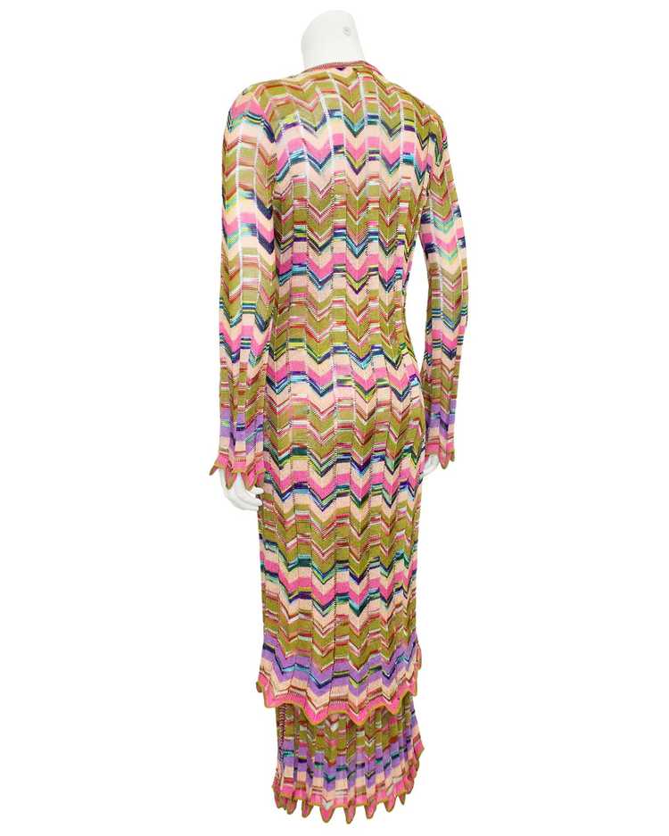 Missoni Multi Colour Knit Chevron Dress and Long … - image 2