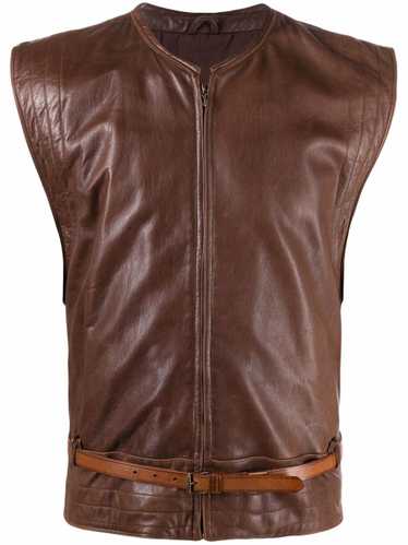 Versace Pre-Owned 1980s belted leather waistcoat -