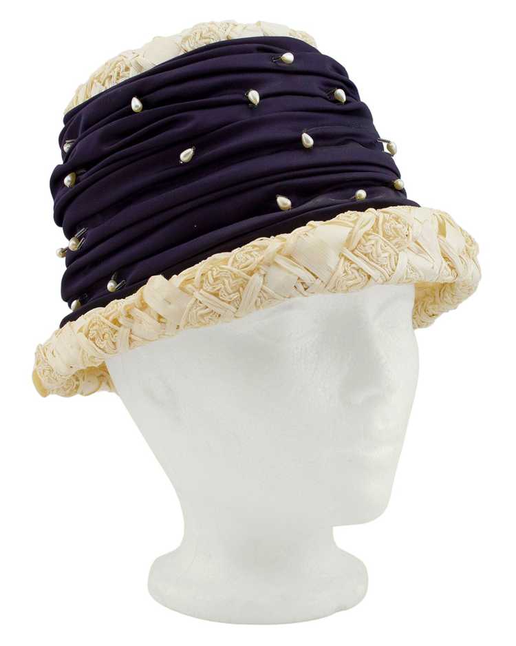 Straw and Pearl Hat - image 1