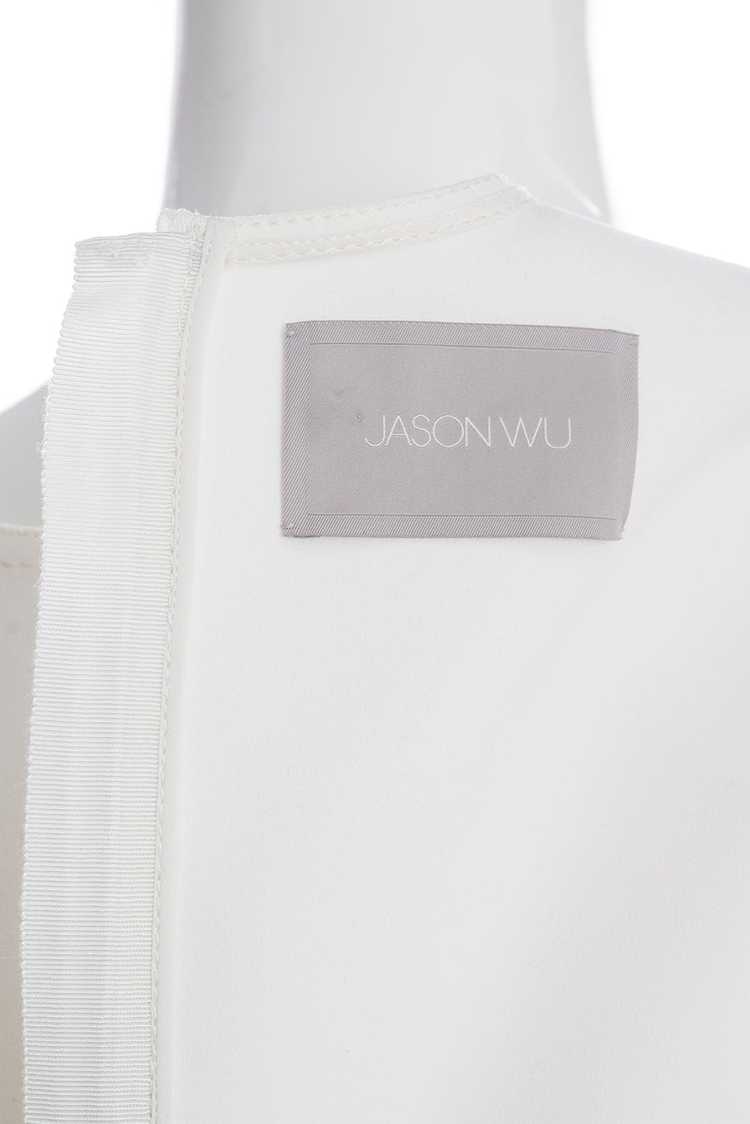 JASON WU Ivory Creme Crepe Jewel Neck Short Sleev… - image 10