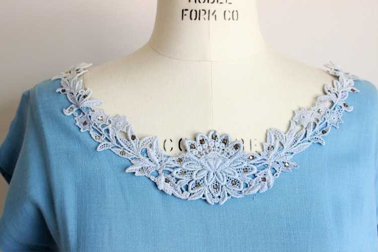 Vintage 1950s Blue Dress by Gloria Swanson of For… - image 3