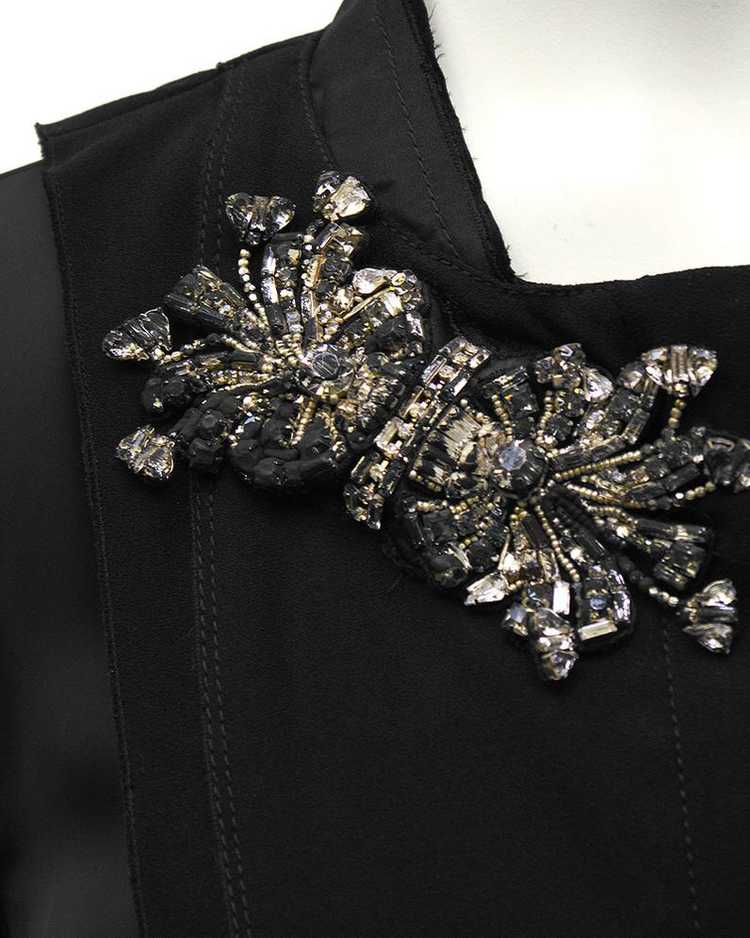 Prada Black Jacket with Rhinestone Flowers - image 4