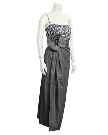 Christian Dior Grey Silk and Beaded Couture Ensemb