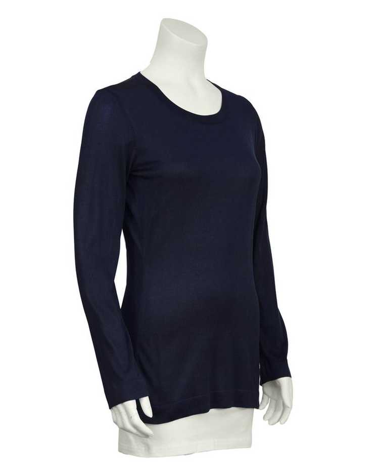 Chanel Navy Classic Long Sleeve Top - image 1