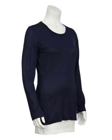 Chanel Navy Classic Long Sleeve Top