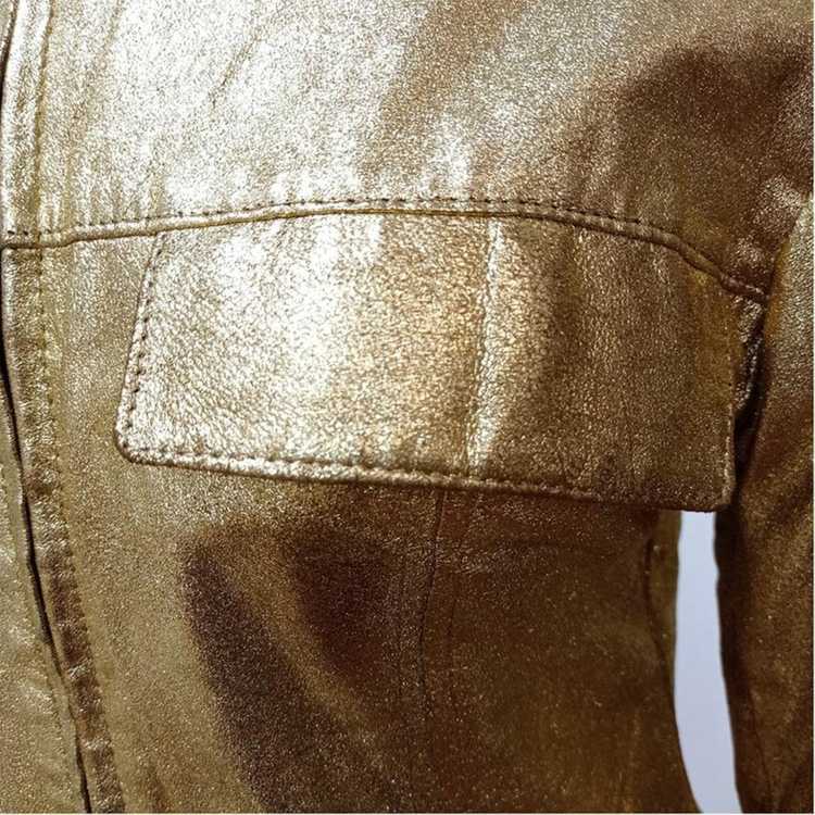 Blumarine Jacket/Coat Leather in Gold - image 5