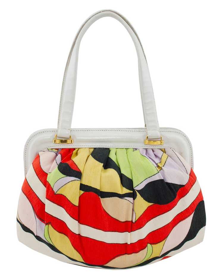 Emilio Pucci Multi Colour Frame Bag with White Le… - image 3