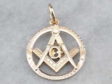 Vintage Gold Masonic Pendant - image 1