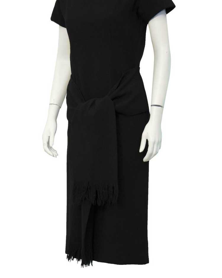 Christian Dior Black short sleeve dress with tie - image 3