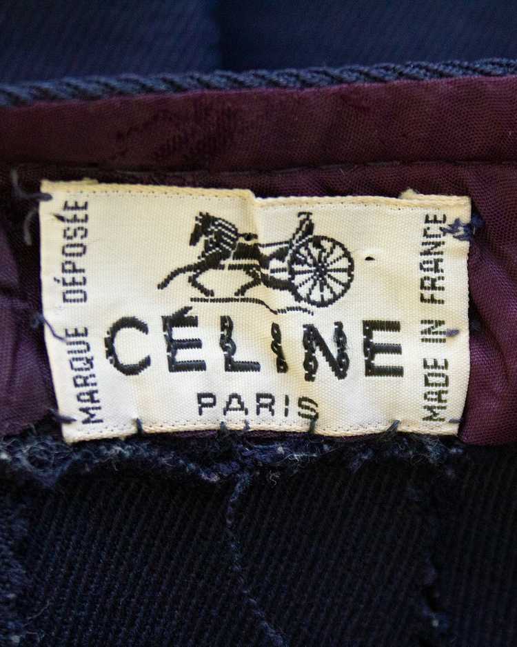Celine Navy Wool Gabardine Pleated Skirt - image 6