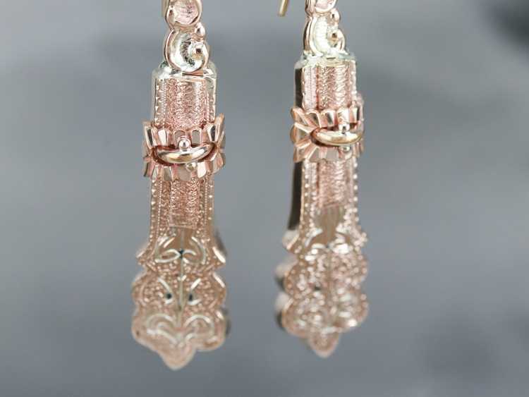 Victorian Gold Drop Earrings - image 4
