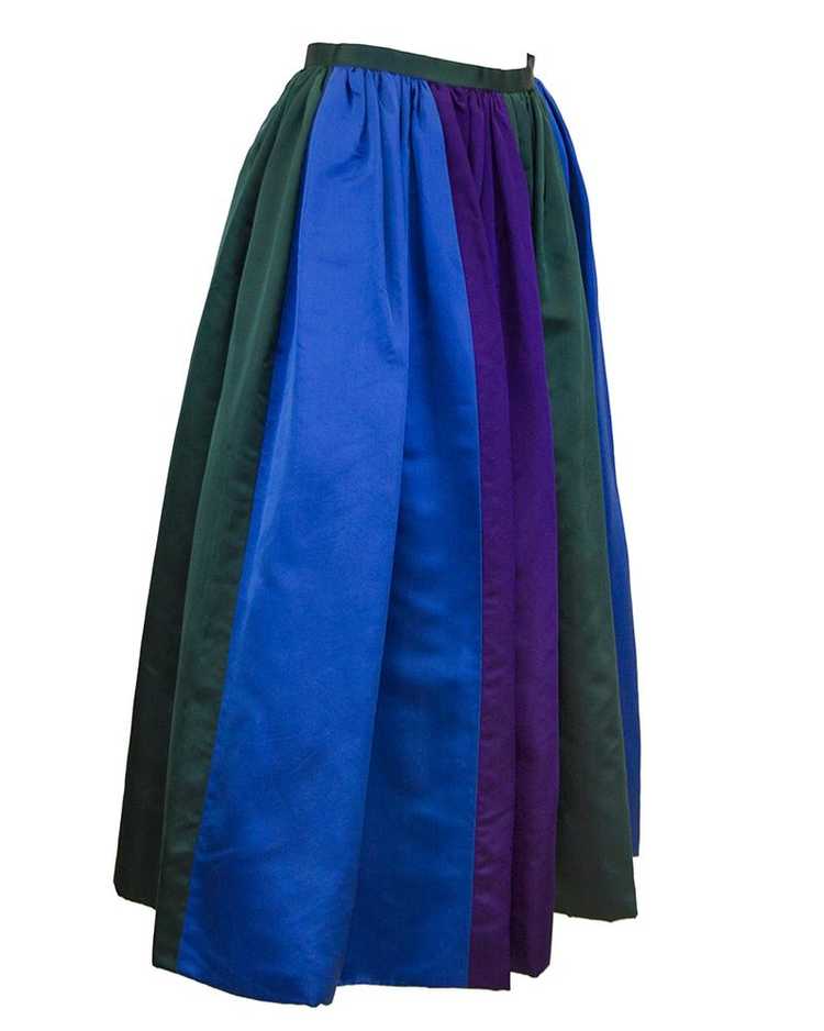 Duchesse Satin Color Block Evening Skirt - image 3