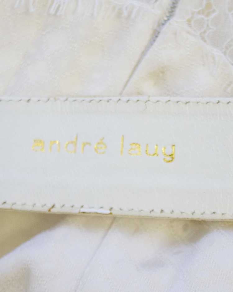 Andre Laug White Silk Jacquard and Lace Dress - image 6