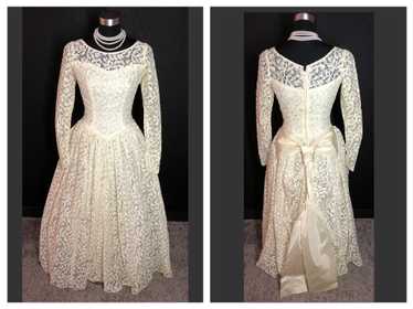 Graceful Vintage 1950's All Lace Overlay Wedding … - image 1